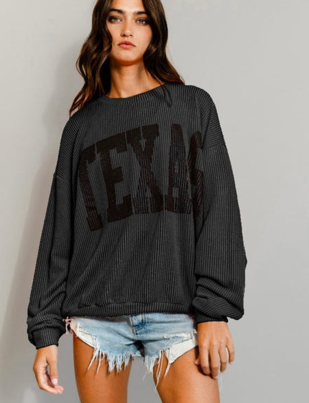 Perfectly Pink Texas Corded Sweatshirt