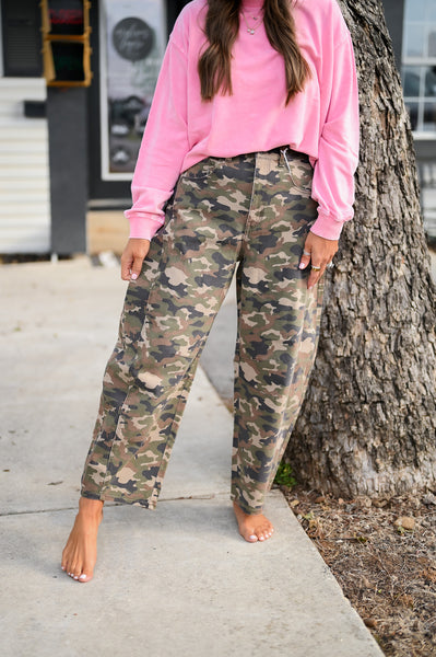 Street Camo Barrel Jeans