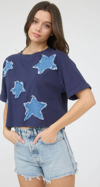 Denim Stars Top