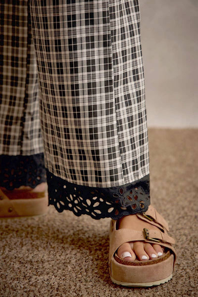 Plaid Check Lace Pants