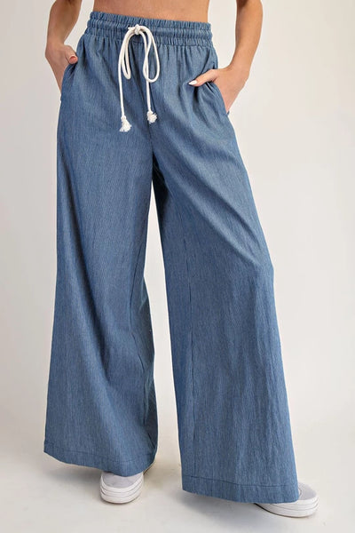 Washed Pinstripe Pants