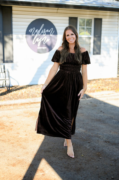 Chocolate Velvet Dress