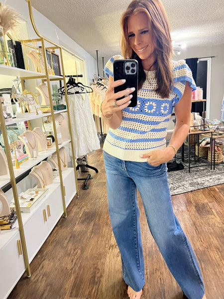 Blue Skies Crochet Top