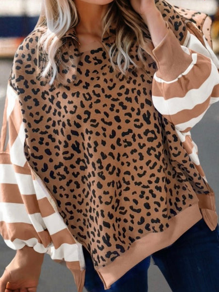 Colorblock Leopard Sweatshirt