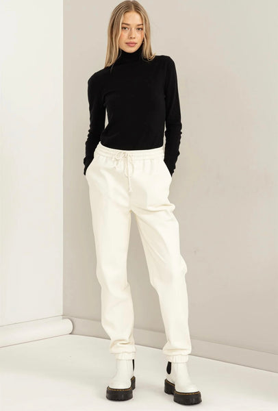 Nice List Leather Joggers