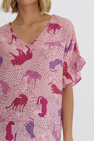 Pop of Pink Leopard Top