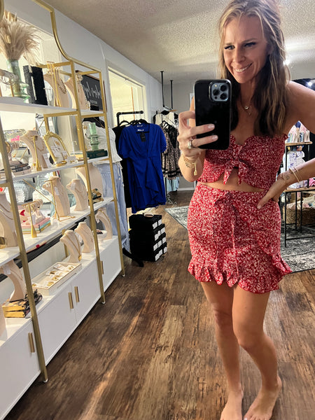 Floral Holiday Skirt Set
