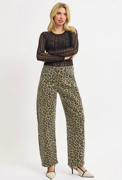 Leopard Barrel Jeans