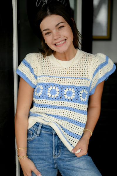 Blue Skies Crochet Top