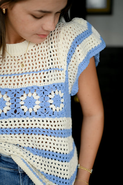 Blue Skies Crochet Top