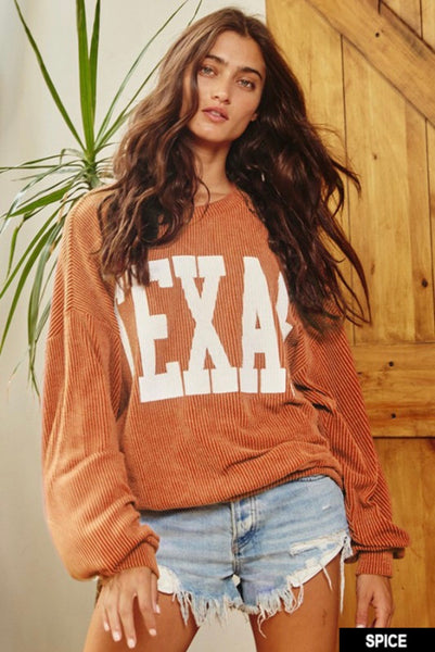 Anyway You Want It Texas Corded Pullover