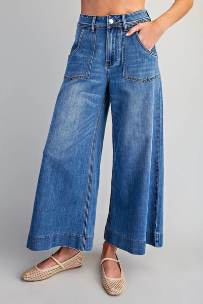 Wide Leg Pockets Jeans