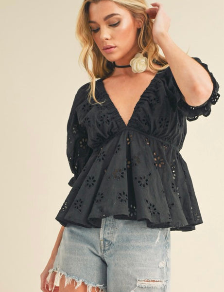 Hazel Eyelet Top