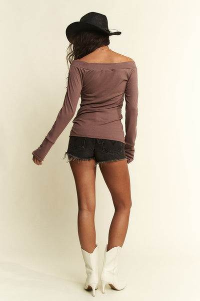 Ribbed Days Off the Shoulder Top