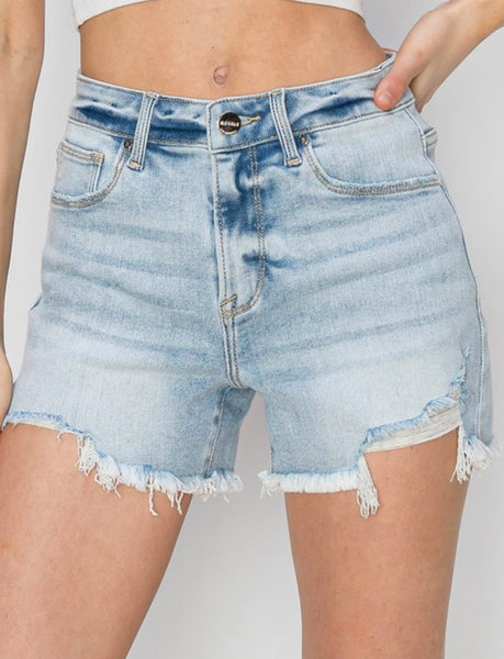 Light Wash Distressed Days Shorts