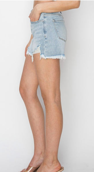 Light Wash Distressed Days Shorts