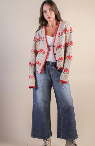 Winter Floral Cardigan