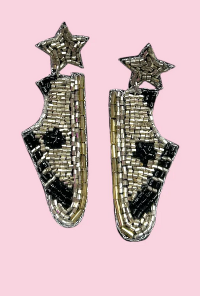 Beaded Sneaker Earrings