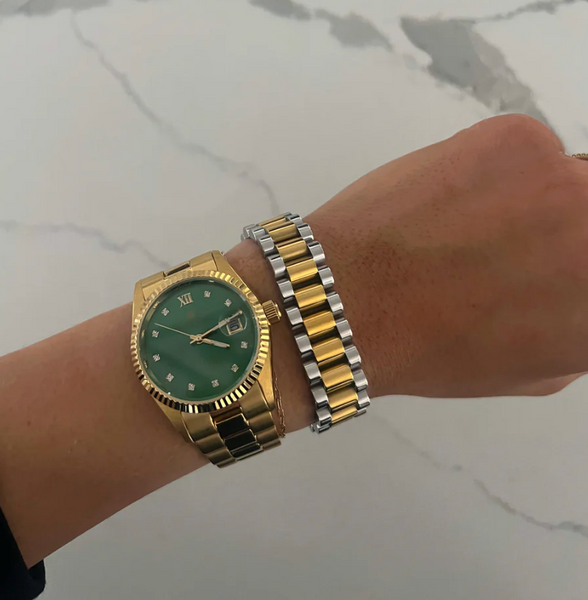 XL Two Toned Watch Band Bracelet