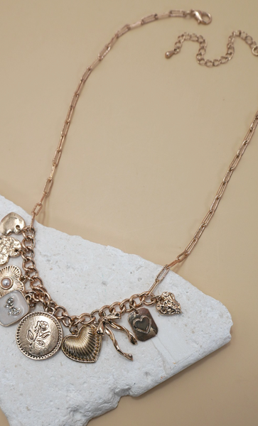 Pearl Heart Charm Necklace