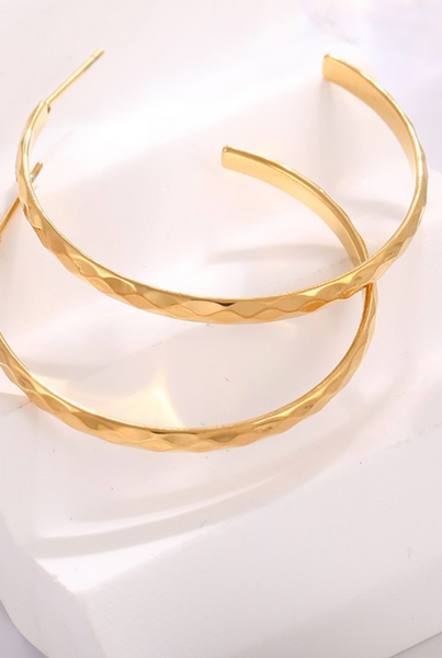 Hammered Hoop Earrings