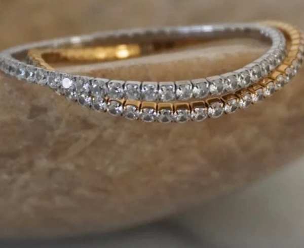 Stretch Tennis Bracelet Gold