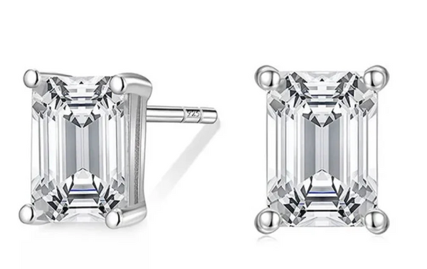 Rectangle Diamond Studs