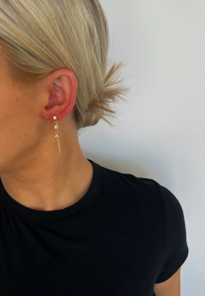 Diamond Loop Chain Earrings