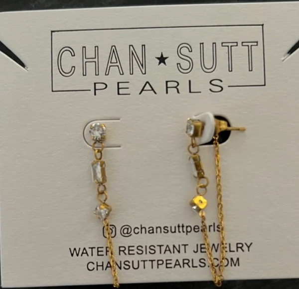 Diamond Loop Chain Earrings