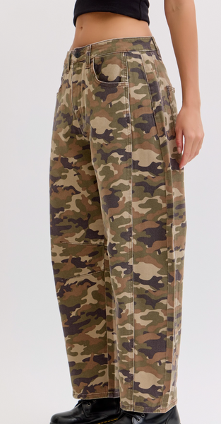 Street Camo Barrel Jeans