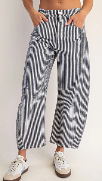 Striped Barrel Jeans