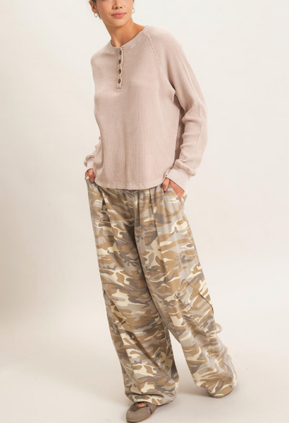 Stone Washed Camo Cargo Pants