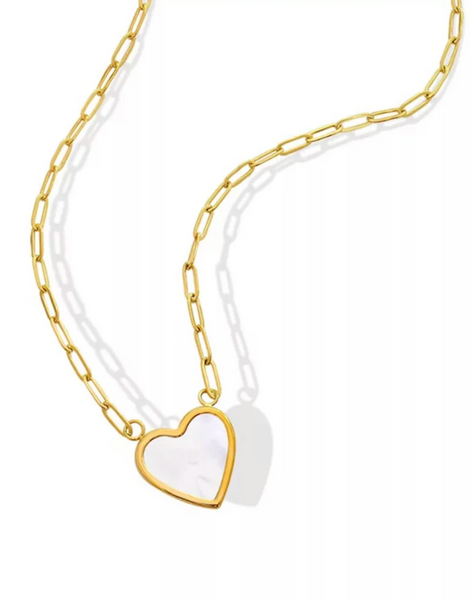 White Heart Necklace