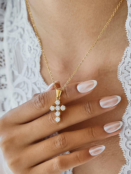 Rhinestone Cross Necklace