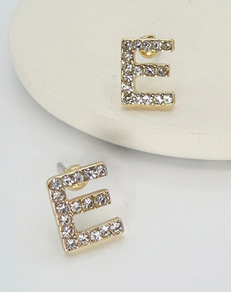 Pave Initial Earrings