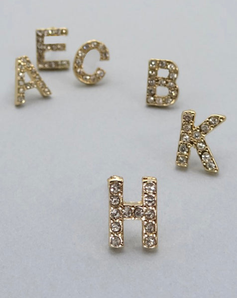 Pave Initial Earrings