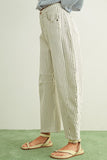 Pinstripe Barrel Jeans