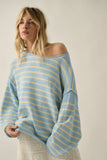 Striped Textured Knit Oversized Sweater