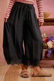 Crinkle Black Lace Pants