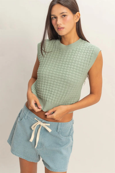 Sage Weave Top