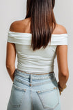 Off-Shoulder Short Sleeve Blouse
