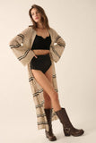 Striped Crochet Duster Cardigan