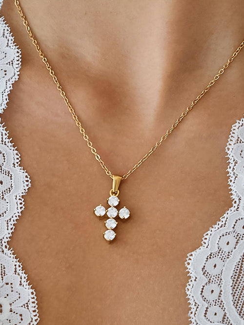 Rhinestone Cross Necklace