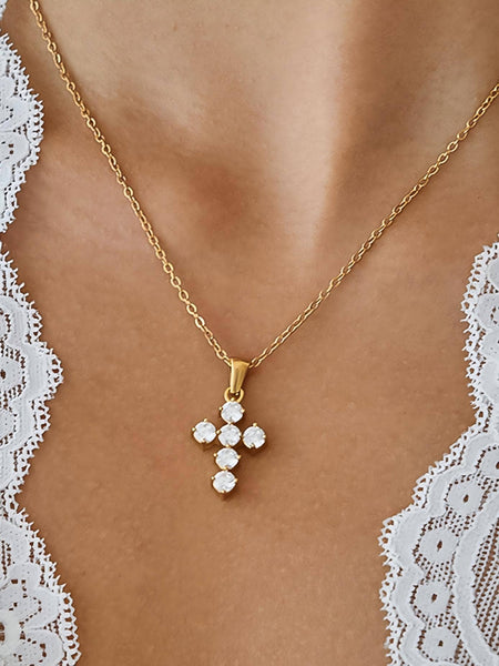 Rhinestone Cross Necklace