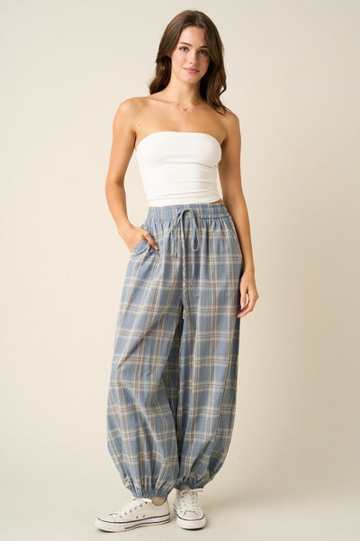 Blue Over You Plaid Joggers