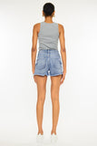 Kancan Distressed Raw Hem Denim Shorts