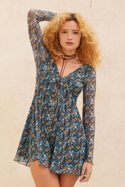 Loving You Floral Mesh Romper