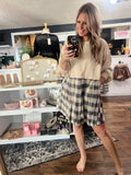 Plaid Era Sweatshirt Dress