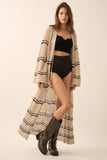 Striped Crochet Duster Cardigan