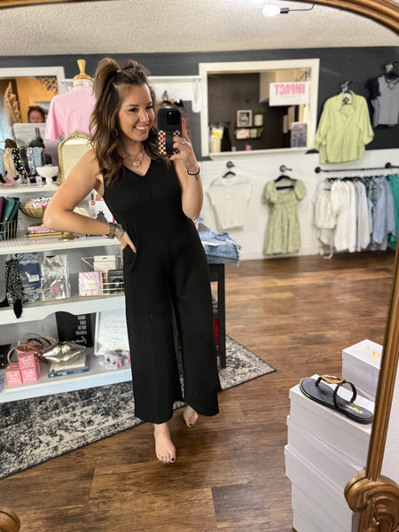 Leopard Barrel Denim Jumpsuit